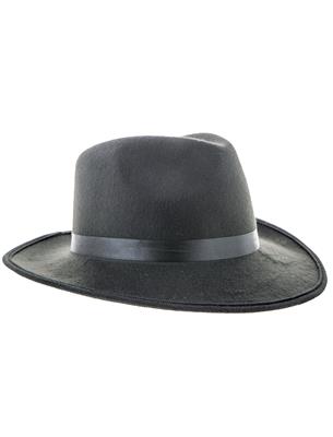 cappello da gangster nero in feltro