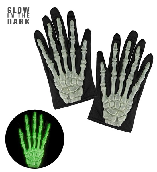 guanti da scheletro fluorescenti