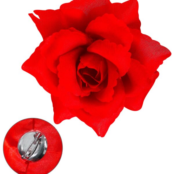 spilla con rosa rossa