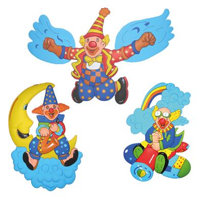 decorazioni da clown sulle nuvole