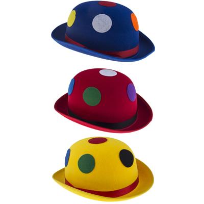 cappello bombetta da clown colorati