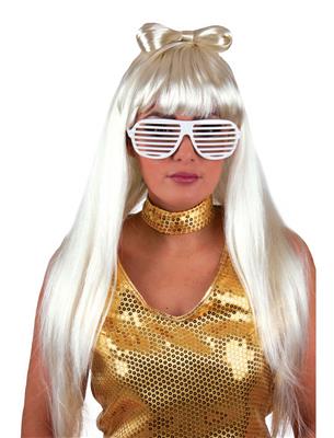 parrucca bionda lunga liscia da lady gaga