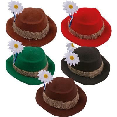 cappello nero con margherita