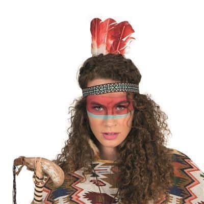 fascia per capelli con piume da indiano