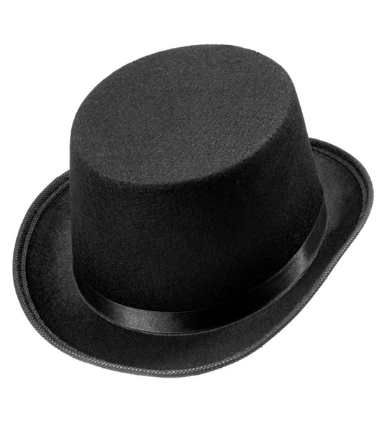 cappello cilindro nero in feltro