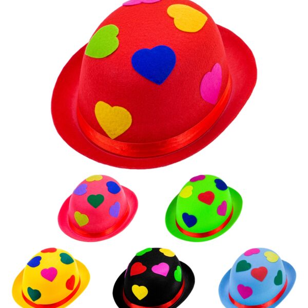 cappello bombetta con pois a cuori colori assortiti