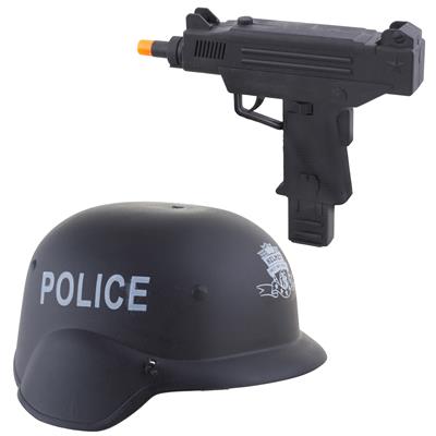kit elmetto militare e mitraglietta