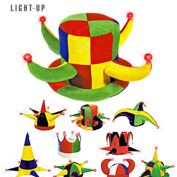 cappelli da giullare modelli assortiti luminosi
