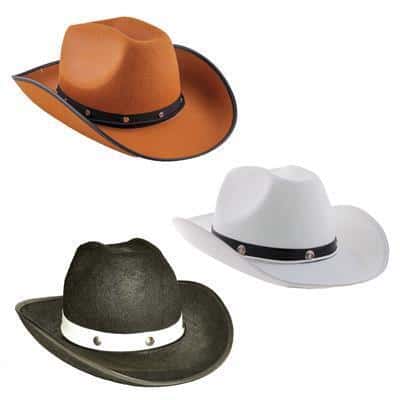 cappello cowboy con borchie colori assortiti
