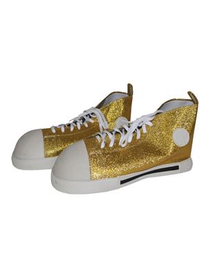 scarpe giganti oro da clown