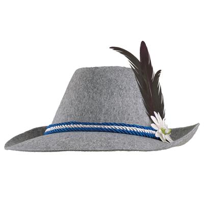 cappello grigio tirolese con piume