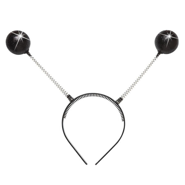 cerchietto con antenne nere glitterate
