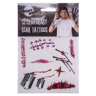 set di tatuaggi trasferibili tema horror