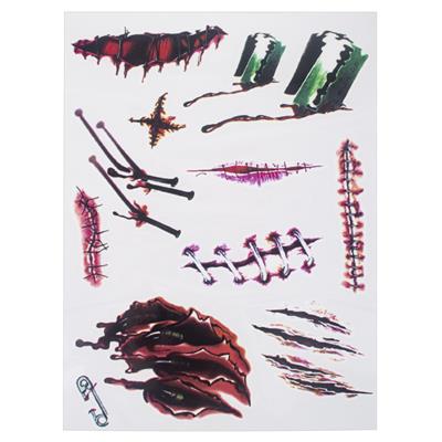 set di tatuaggi trasferibili tema horror