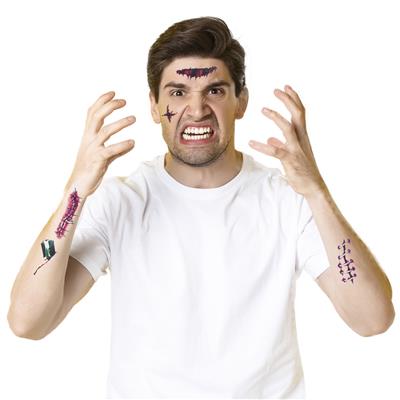 set di tatuaggi trasferibili tema horror