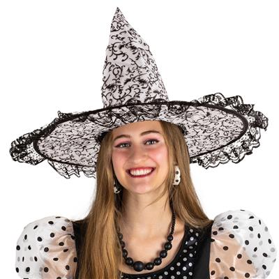 cappello argento e nero da strega