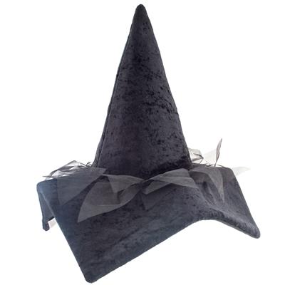 cappello nero da strega in velluto