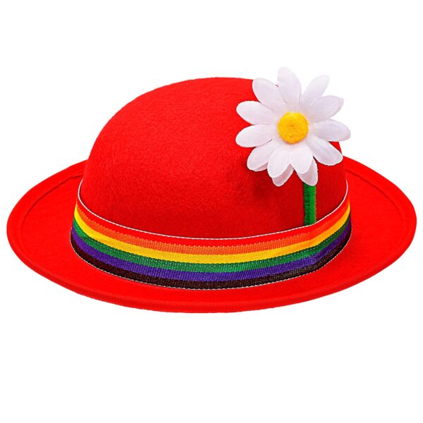 bombetta rossa con fascia multicolore