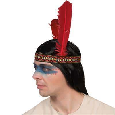 fascia per capelli con piuma da indiano