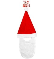 cappello con barba bianca di babbo natale