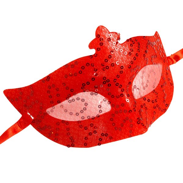 maschera rossa in pizzo