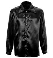 camicia nera in raso