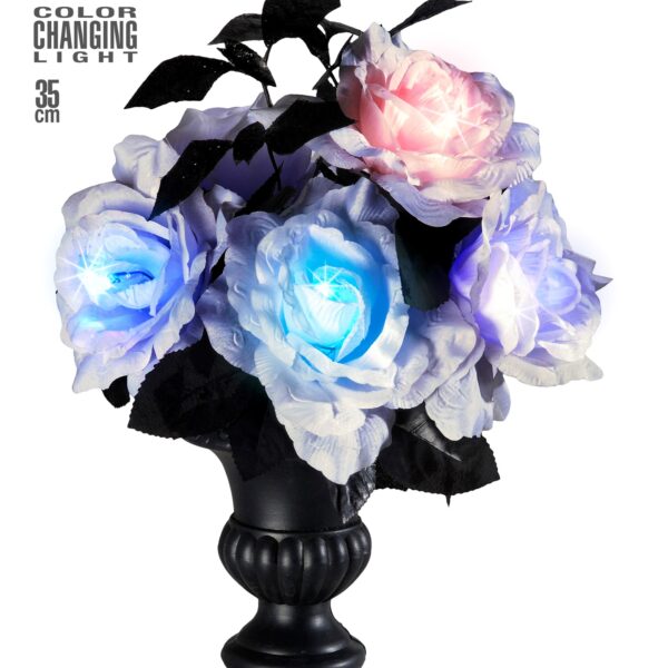 vaso con rose luminose