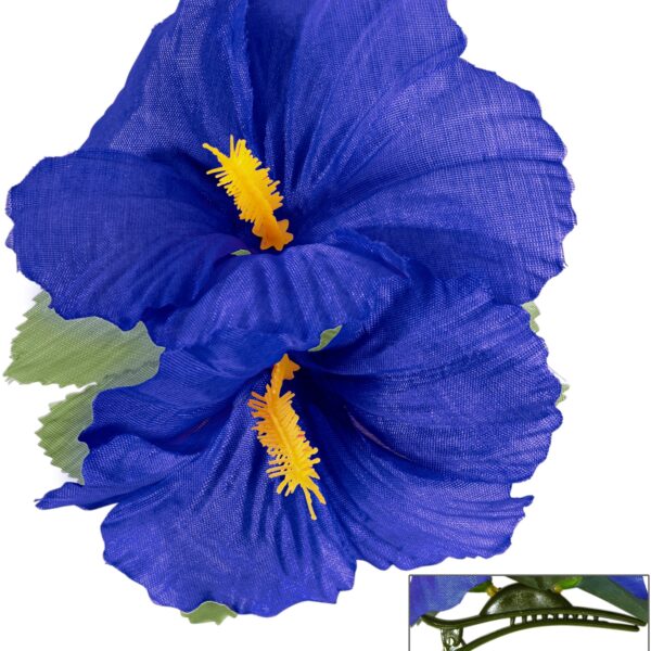 molletta per capelli fiore hawaiano blu