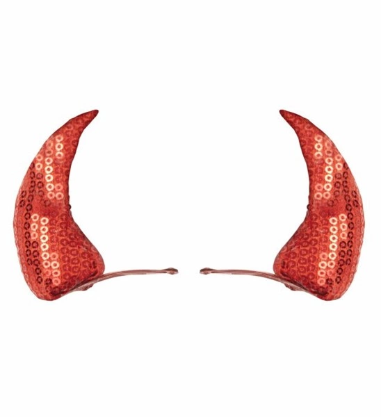 molletta per capelli corna rosse in paillettes