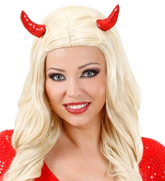 molletta per capelli corna rosse in paillettes