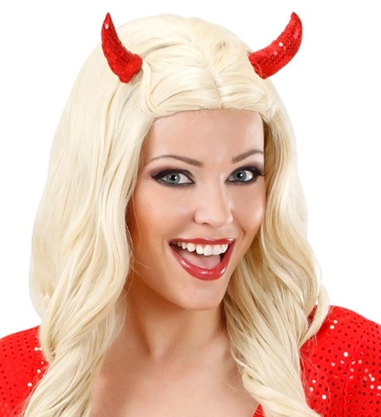 molletta per capelli corna rosse in paillettes