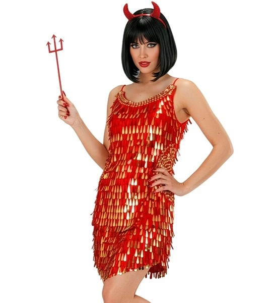 costume rosso e oro in paillettes