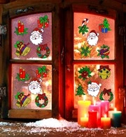 vetrofania natalizia faccia di babbo natale