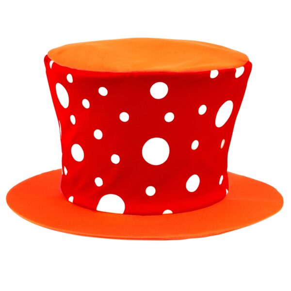 cappello a ciliindro rosso da clown