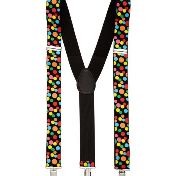 bretelle nere con pois multicolore