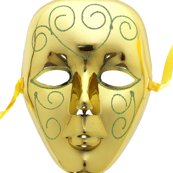 maschera in plastica dorata
