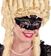 maschera veneziana nera con glitter e strass