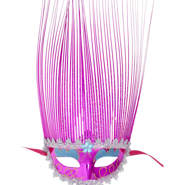 maschera rosa con cresta olografica