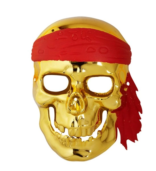 maschera da scheletro pirata oro