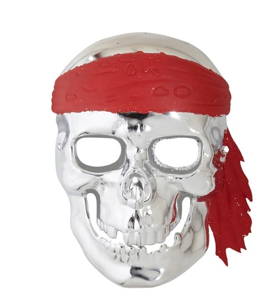 maschera da scheletro pirata argento