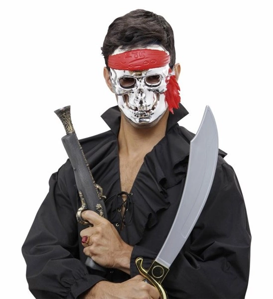 maschera da scheletro pirata argento