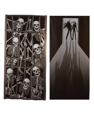 scenografia da muro scheletri e zombie