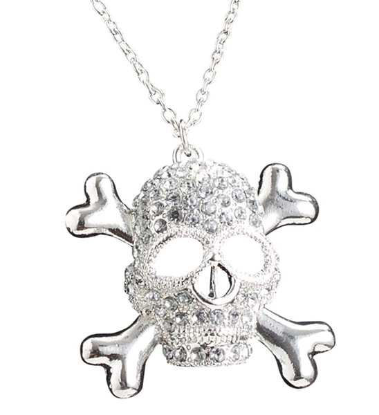 collana teschio con strass