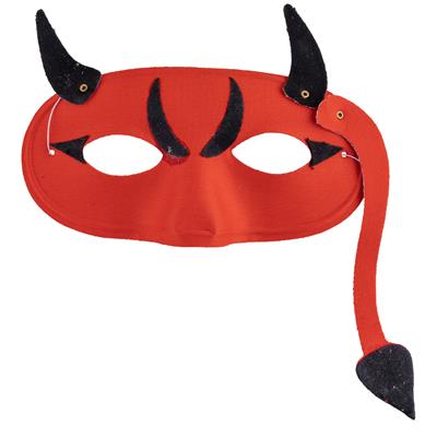 maschera domino rossa da diavolo