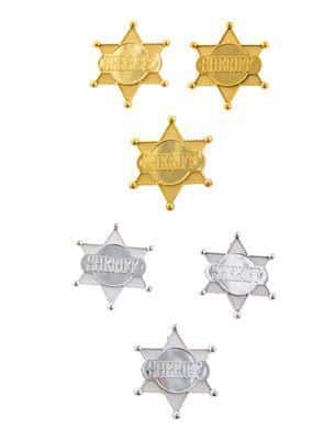 stella da sceriffo in plastica oro o argento