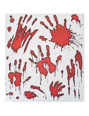 vetrofania di halloween mani insanguinate