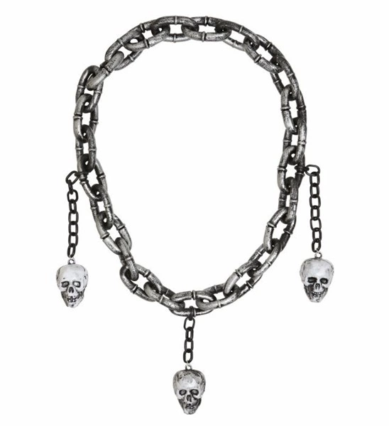 collana a catena con ciondoli a forma di teschio