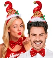 mini cappello da babbo natale con papillon