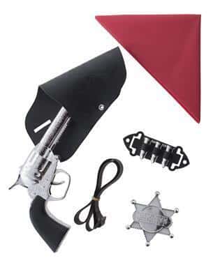 set pistola fondina e stella da cowboy