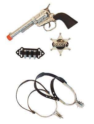set pistola e speroni da cowboy